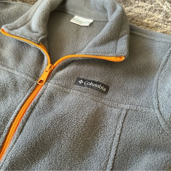 Columbia Boys Steens Mountain Fleece Zip Up Jackets Light Grey/Dark Grey 10/12 - Picture 6 of 7